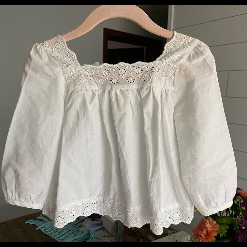 Toddler White embroidered top